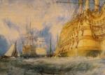 水彩大师 William Turner_First Rate Taking in Stores